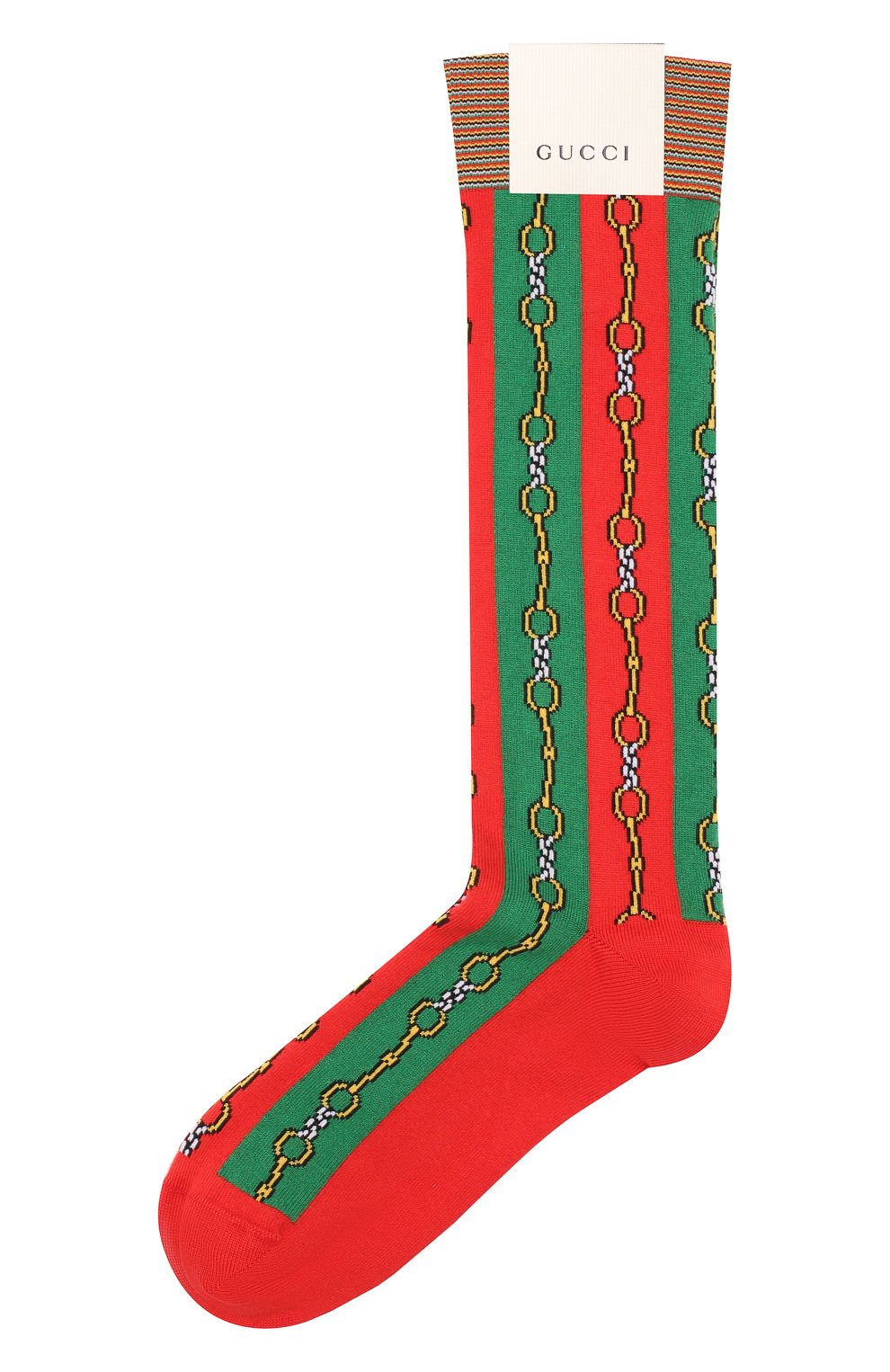 Мужские хлопковые носки GUCCI зеленого цвета, арт. 564894/4G143 | Фото 1 (Кросс-КТ: бельё; Материал внешний: Хлопок; Статус проверки: Проверено, Проверена категория)