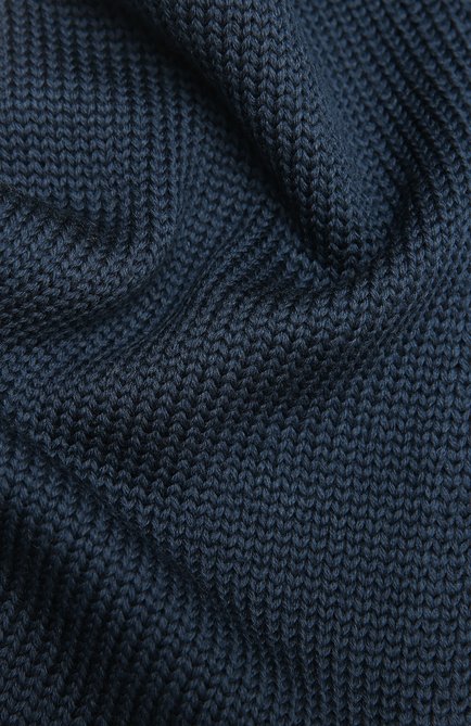 Детский шерстяной шарф CATYA темно-синего цвета, арт. 125747 | Фото 2 (Материал: Шерсть, Текстиль)