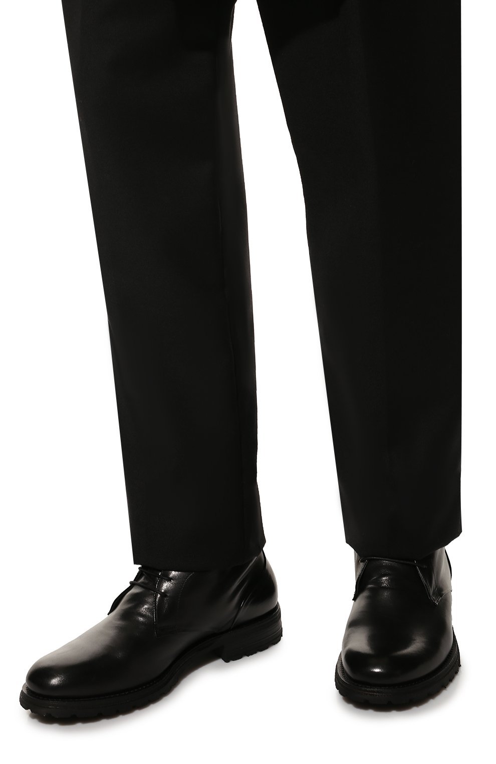 Мужские кожаные ботинки PANTANETTI черного цвета, арт. 15813EM/SHIVER | Фото 3 (Материал утеплителя: Натуральный мех; Мужское Кросс-КТ: Боти нки-обувь; Подошва: Плоская)