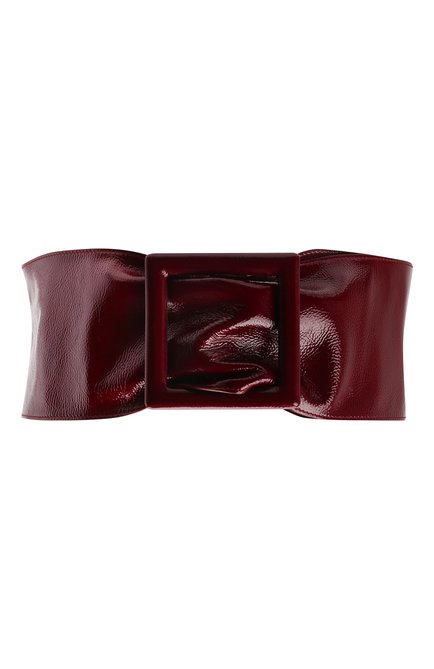Женский кожаный пояс SAINT LAURENT бордового цвета, арт. 669878/27K0D | Фото 1 (Кросс-КТ: Широкие; Материал: Натуральная кожа)