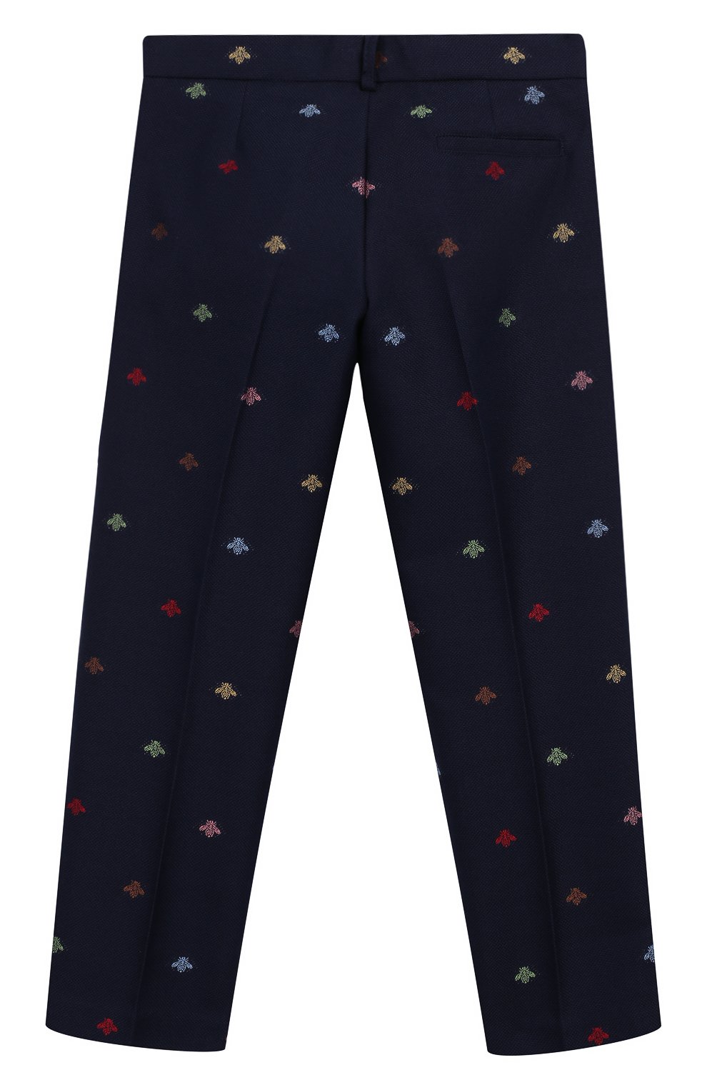 Детские хлопковые брюки GUCCI темно-синего цвета, арт. 546815/XWABP | Фото 2 (Материал внешний: Хлопок; Стили: Классический; Статус проверки: Проверено, Проверена категория; Мальчики Кросс-КТ: Брюки-одежда)