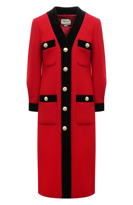 Женское шерстяное пальто GUCCI бордового цвета по цене 375480 руб., арт. 582511 ZACKN | Фото 1