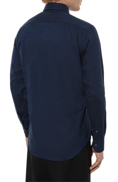 Мужская хлопковая рубашка CANALI темно-синего цвета, арт. L7B1/GL03067 | Фото 4 (Манжеты: На пуговицах; Рукава: Длинные; Рубашки М: Regular Fit; Воротник: Акула; Случай: Повседневный; Длина (для топов): Стандартные; Материал сплава: Проставлено; Материал внешний: Хлопок; Принт: Однотонные; Драгоценные камни: Проставлено; Стили: Кэжуэл)