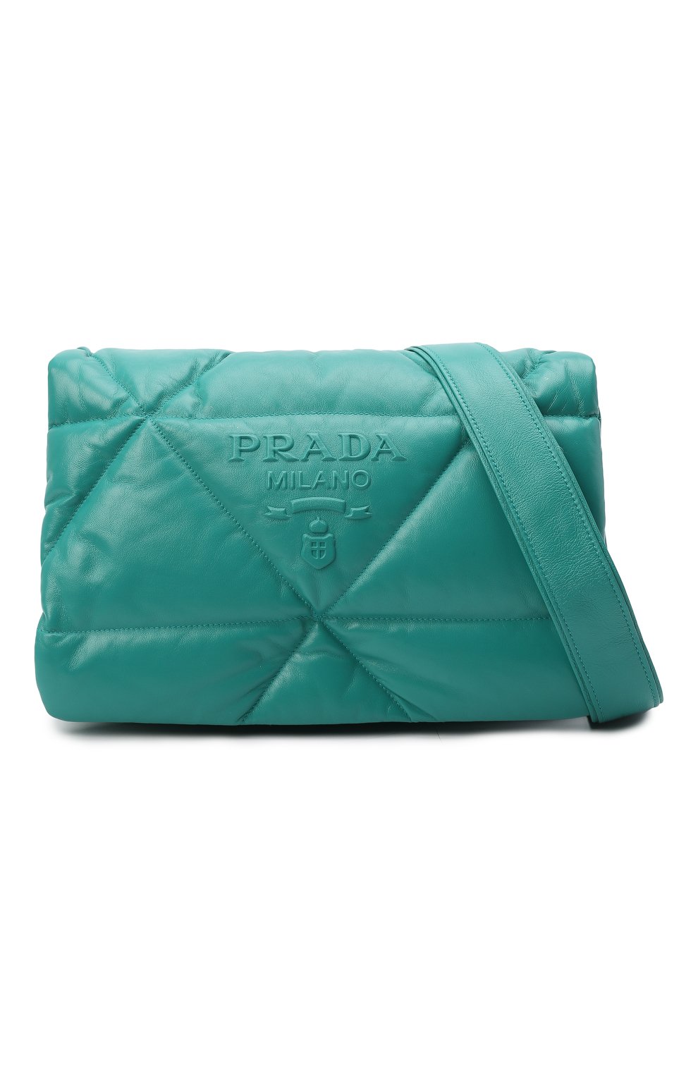 Женская сумка PRADA зеленого цвета, арт. 1BD306-2DYI-F0363-VAM | Фото 5 (Сумки-технические: Сумки через плечо; Размер: medium; Материал: Натуральная кожа)