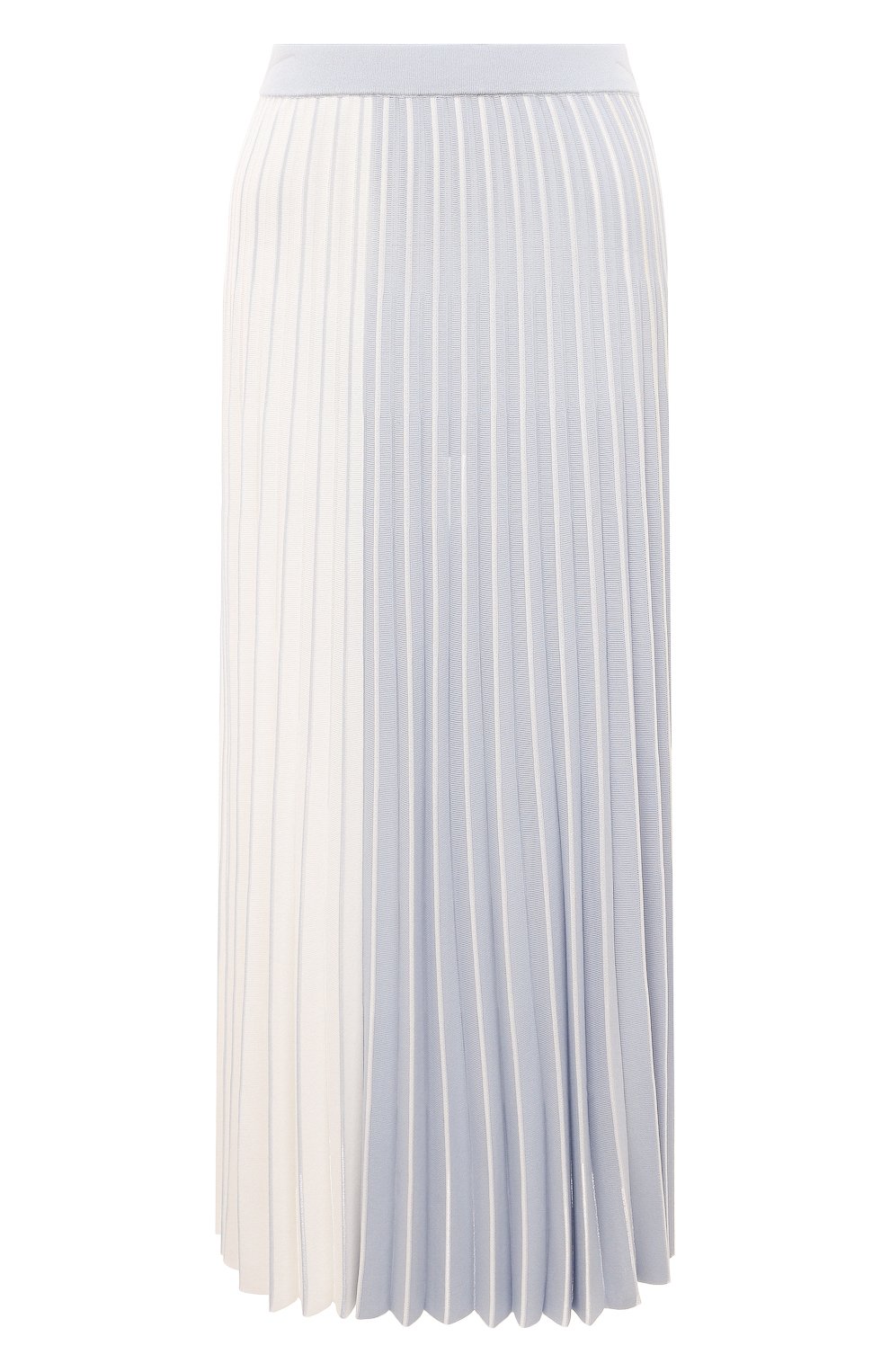 Женская плиссированная юбка MRZ голубого цвета, арт. S23-0090 | Фото 1 (Женское Кросс-КТ: юбка-плиссе, Юбка-одежда; Кросс-КТ: Трикотаж; Длина Ж (юбки, платья, шорты): Миди; Материал внешний: Вискоза; Стили: Минимализм)