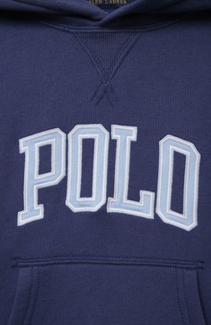Детский хлопковое худи POLO RALPH LAUREN темно-синего цвета, арт. 322858768 | Фото 3 (Рукава: Длинные; Мальчики Кросс-КТ: Худи-одежда; Материал внешний: Синтетический материал, Хлопок; Ростовка одежда: 5 лет | 110 см, 6 лет | 116 см, 7 лет | 122 см)