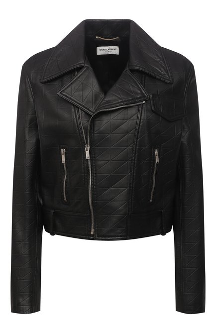 Женская кожаная куртка SAINT LAURENT черного цвета по цене 423000 руб., арт. 653138/YCEN2 | Фото 1