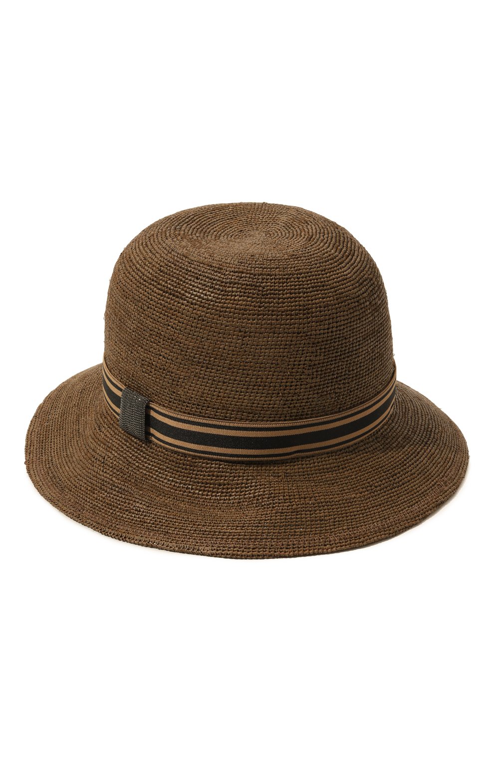 Женская шляпа BRUNELLO CUCINELLI коричневого цвета, арт. MCAP9B1061 | Фото 1 (Материал: Растительное волокно)