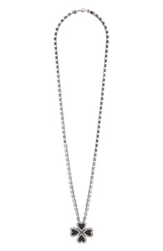 Женское колье SAINT LAURENT черного цвета, арт. 671349/Y15V1 | Фото 1 (Материал: Металл)