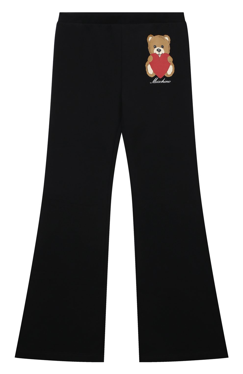 Детские хлопковые брюки MOSCHINO чер ного цвета, арт. HAP050/LDA14/10A-14A | Фото 1 (Случай: Повседневный; Материал сплава: Проставлено; Нос: Не проставлено; Материал внешний: Хлопок)
