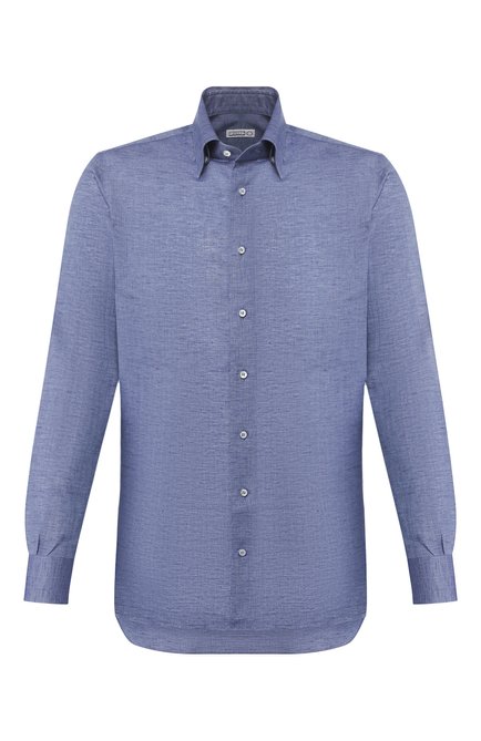 Мужская льняная рубашка ZILLI синего цвета по цене 77450 руб., арт. MFT-MERCU-13091/RZ01 | Фото 1