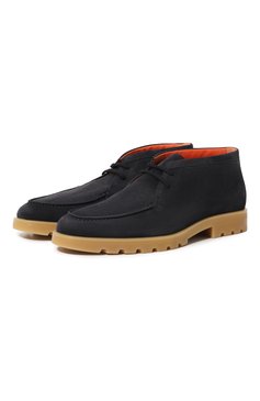 Мужские замшевые ботинки SANTONI темно-синего цвета, арт. MGDG18609AMBBSU0 | Фото 1 (Мужское Кросс-КТ: Ботинки-обувь, Дезерты-обувь; Материал внутренний: Натуральная кожа; Материал сплава: Проставлено; Материал утеплителя: Без утеплителя; Подошва: Плоская; Драгоценные камни: Проставлено; Материал внешний: Замша)