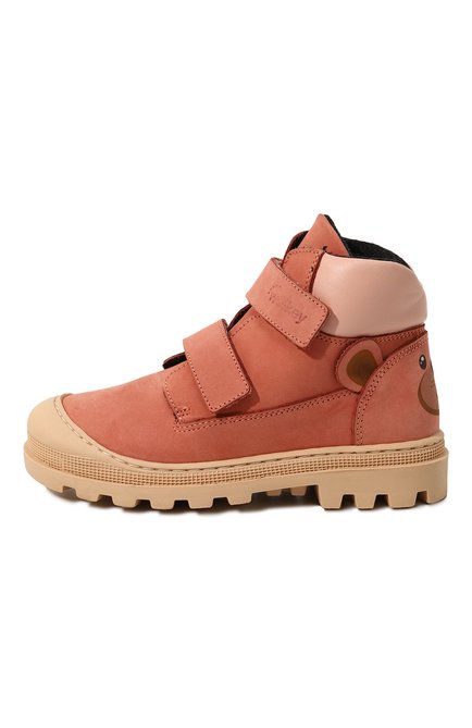 Детские кожаные ботинки WALKEY розо вого цвета, арт. Y1A5-42864-1155302/25-29 | Фото 2 (Материал утеплителя: Шерсть, Натуральный мех; Материал сплава: Проставлено; Нос: Не проставлено)
