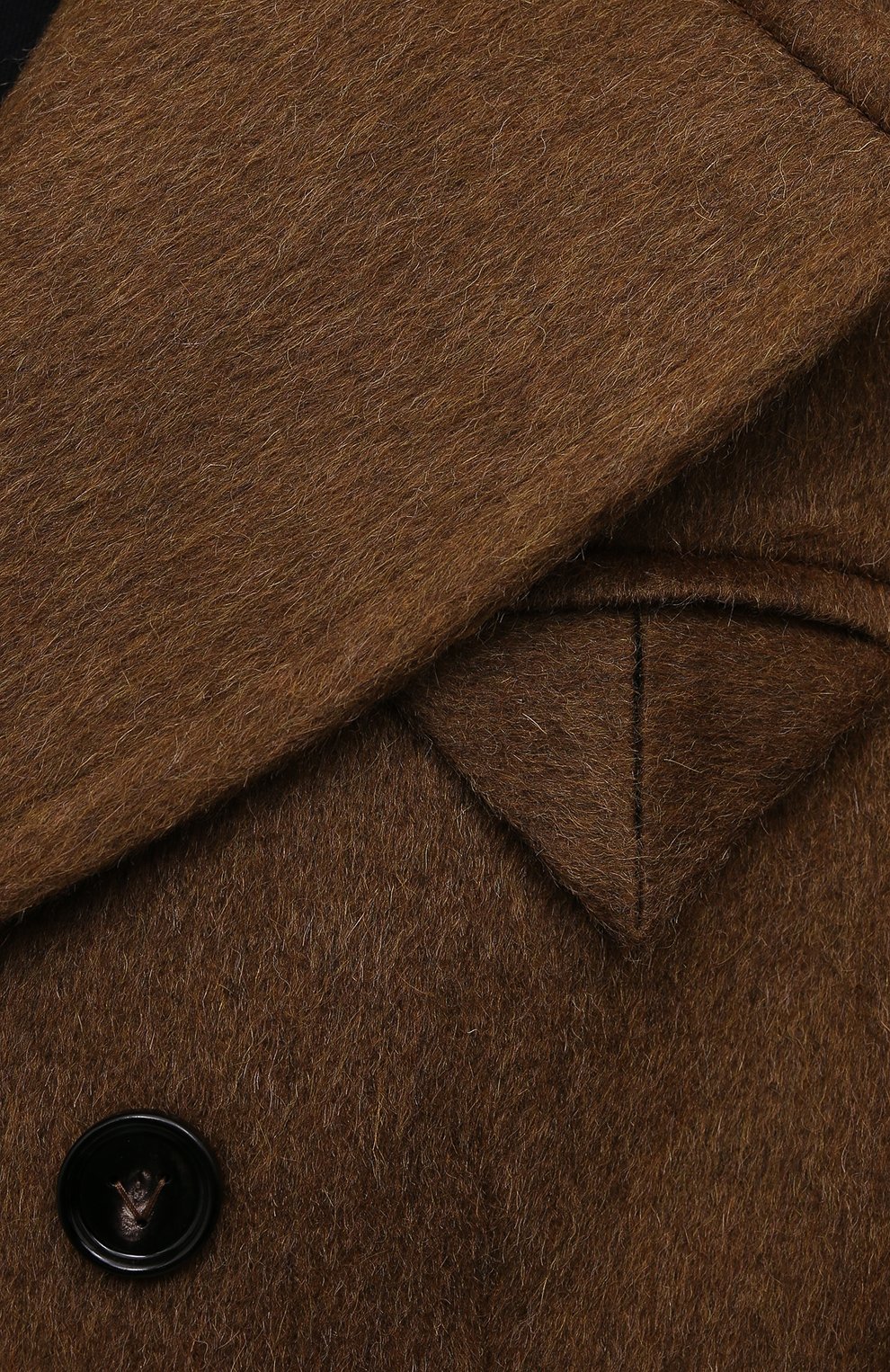 Женское пальто BOTTEGA VENETA коричневого цвета, арт. 666490/V0XS0 | Фото 5 (Материал внешний: Шерсть; Рукава: Длинные; Стили: Гламурный; Длина (верхняя одежда): Короткие; Материал подклада: Вискоза; 1-2-бортные: Двубортные)