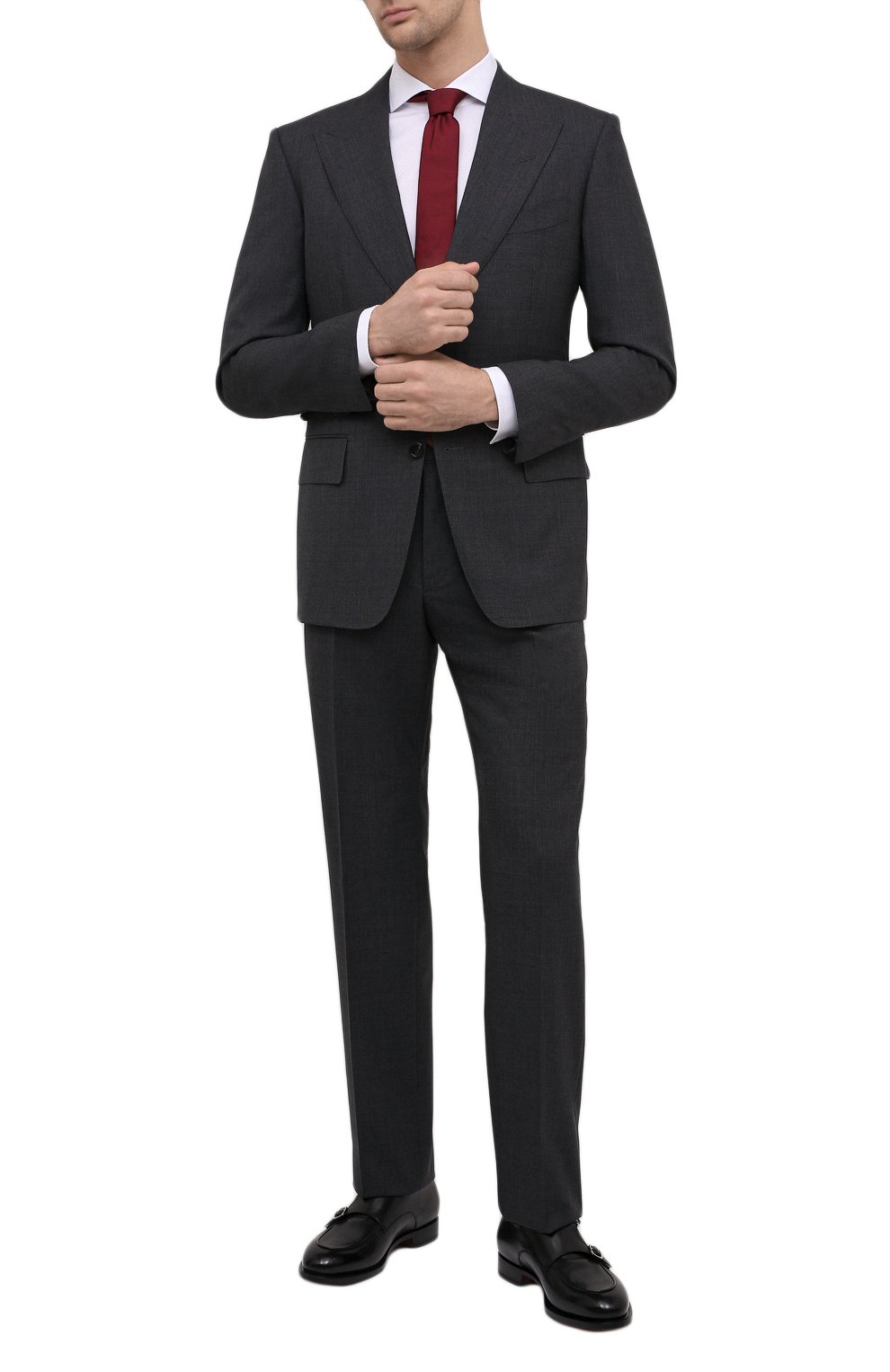 Костюмы Tom Ford, Шерстяной костюм Tom Ford, Швейцария, Серый, Подкладка-купро: 50%; Подкладка-шелк: 50%; Шерсть: 100%;, 11546786  - купить