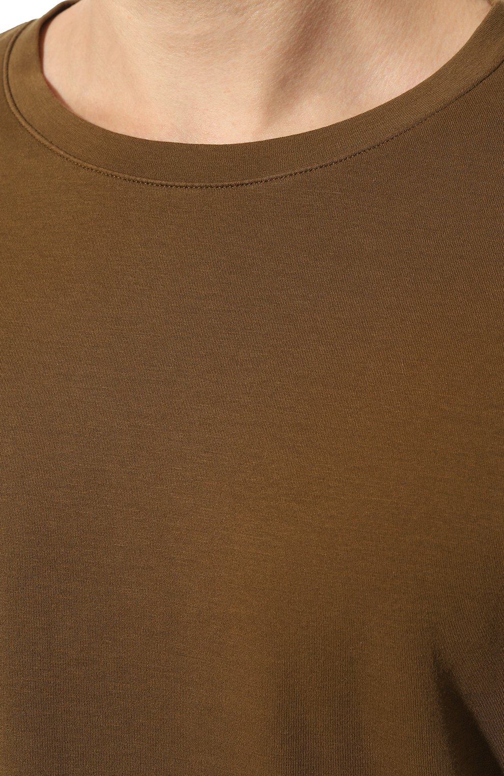 Мужская хлопковая футболка FRADI хаки цвета, арт. T65/TN5425 | Фото 5 (Принт: Без принта; Рукава: Короткие; Длина (для топов): Стандартные; Материал спл ава: Проставлено; Материал внешний: Хлопок; Драгоценные камни: Проставлено; Стили: Кэжуэл)