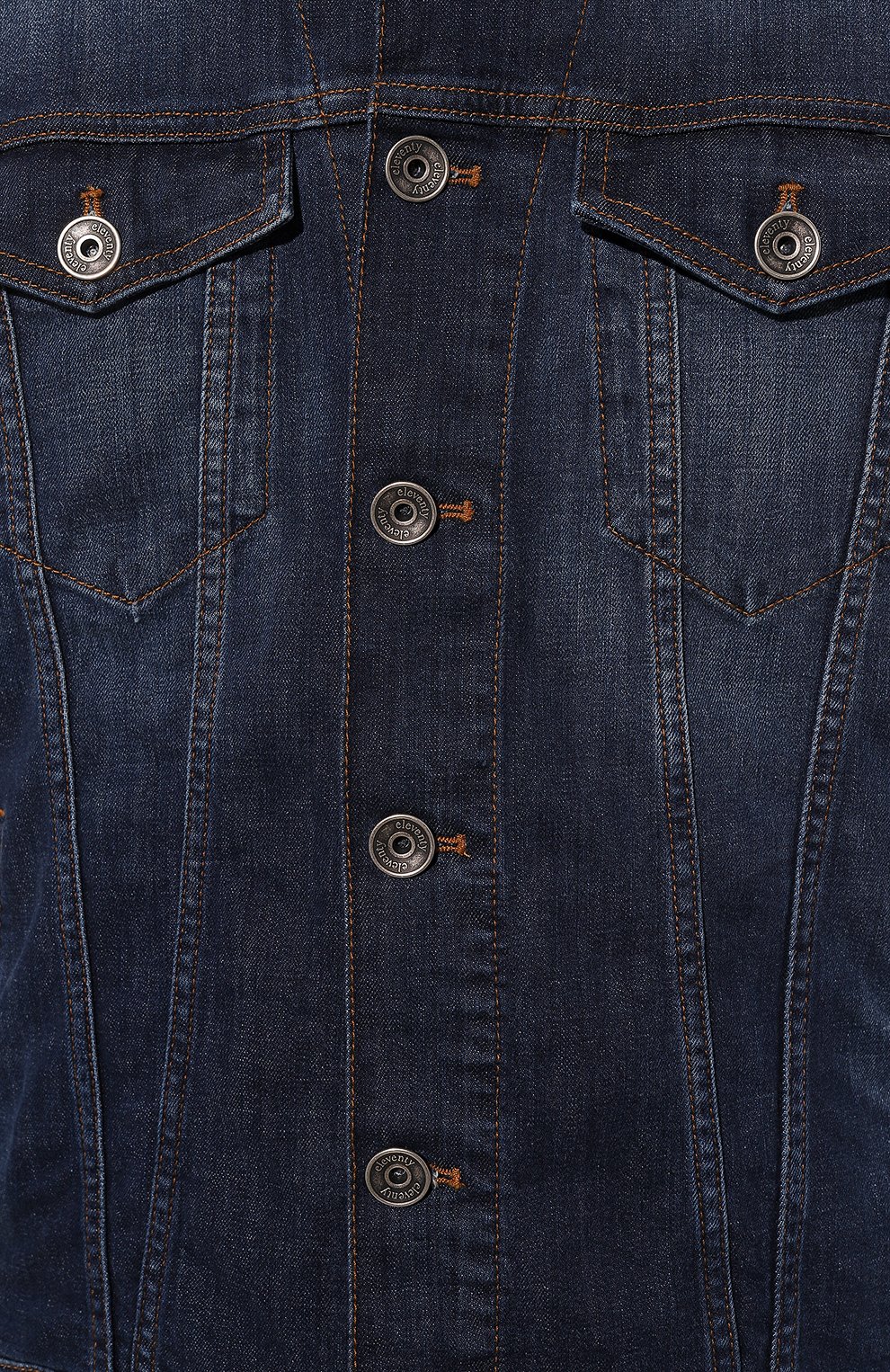Мужская джинсовая куртка ELEVENTY темно-синего цвета, арт. G70GBTC10 TET0F019 | Фото 5 (Кросс-КТ: Курт ка, Деним; Рукава: Длинные; Материал внешний: Хлопок, Деним; Длина (верхняя одежда): Короткие; Стили: Кэжуэл)