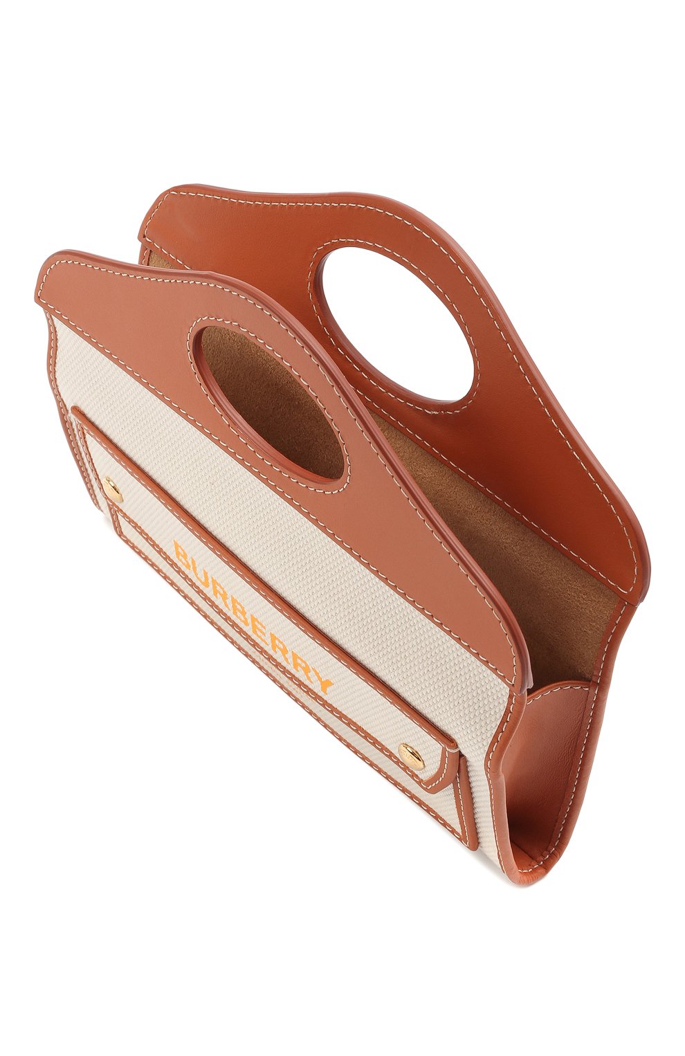 Женская сумка pocket small BURBERRY коричневого цвета, арт. 8036740 | Фото 4 (Сумки-технические: Сумки через плечо, Сумки top-handle; Ремень/цепочка: На ремешке; Материал: Текстиль; Размер: small)