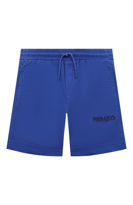Детские хлопковые шорты KENZO синего цвета, арт. K24230 | Фото 1 (Материал внешний: Хлопок; Случай: Повседневный)