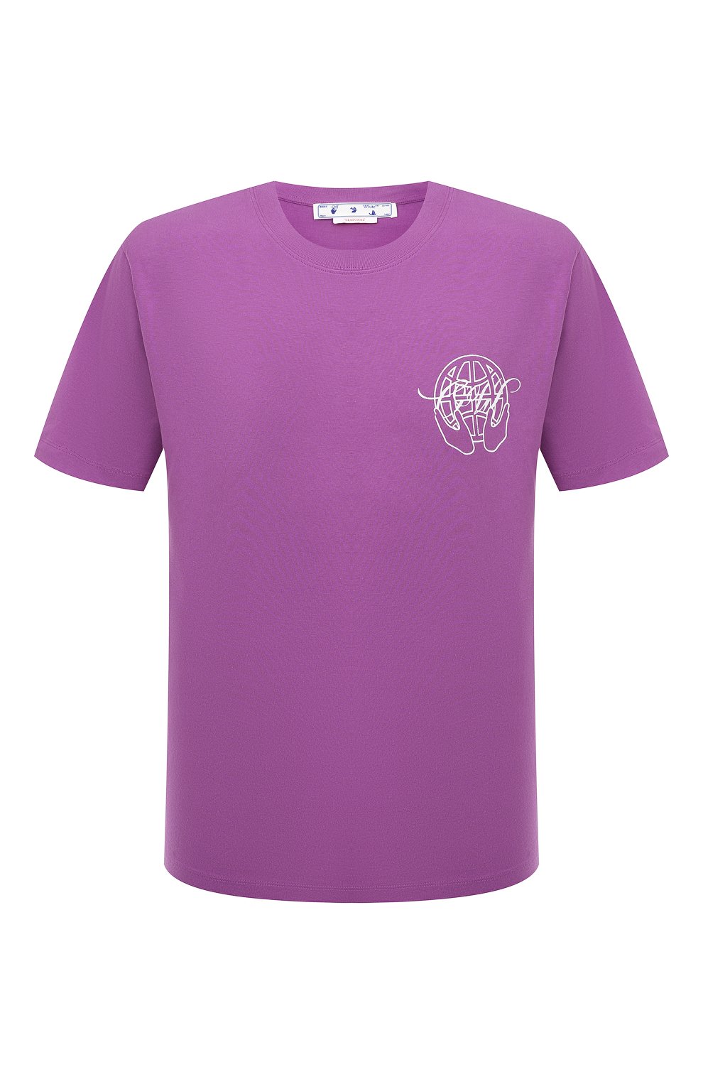Футболки Off-White, Хлопковая футболка Off-White, Португалия, Фиолетовый, Хлопок: 100%;, 13372232  - купить