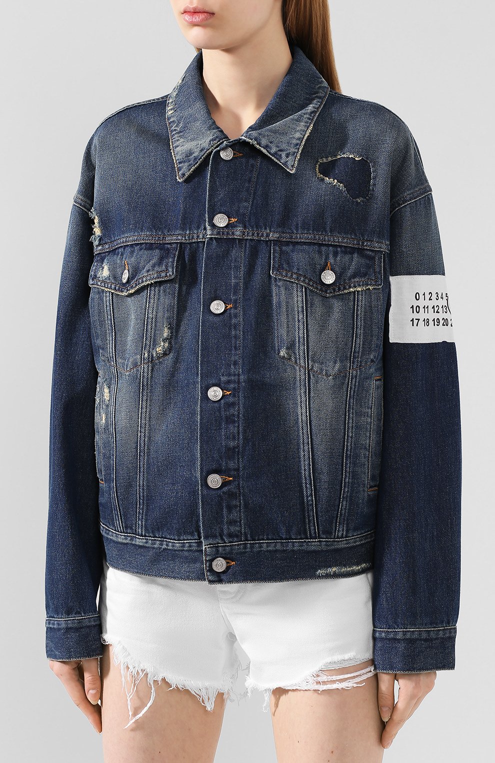Женская синяя джинсовая куртка MM6 купить в интернет-магазине ЦУМ, арт.S62AN0035/S30460