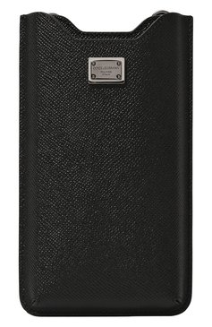 Кожаный футляр для iphone DOLCE & GABBANA черного цвета, арт. BP3224/AG219 | Фото 1 (Региональные ограничения белый список (Axapta Mercury): Не проставлено; Материал: Натуральная кожа; Нос: Не проставлено)