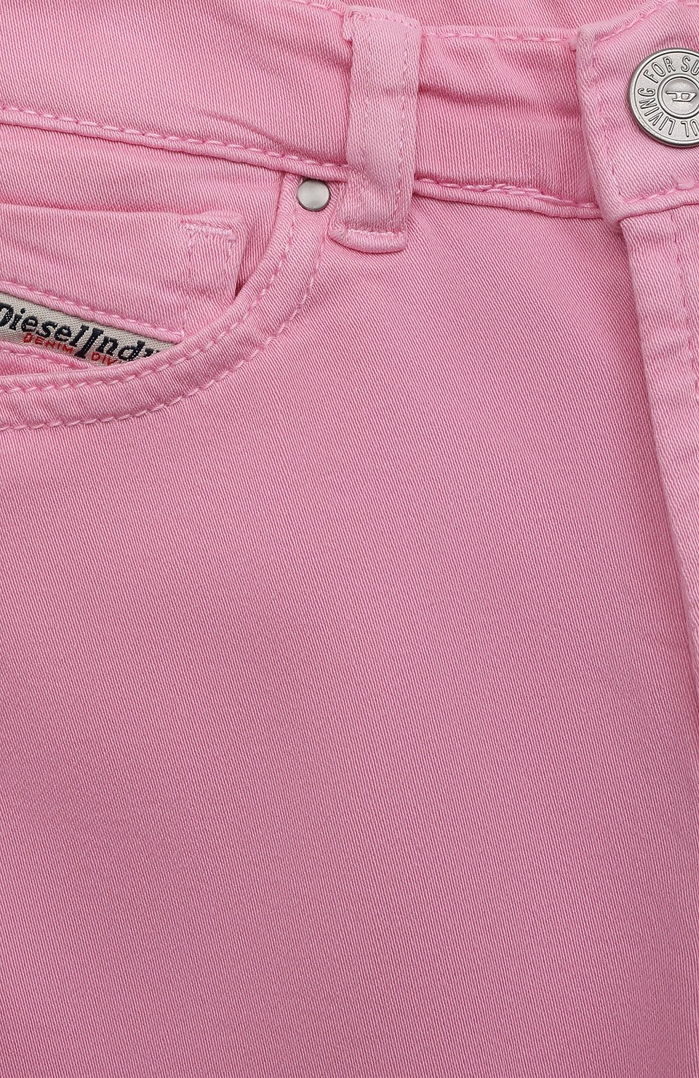 Детские джинсы DIESEL розового цвета, арт. J01275/KXBGZ | Фото 3 (Детали: Однотонный; Материал внешний: Хлопок)