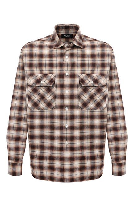 Мужская хлопковая рубашка MUST коричневого цвета по цене 49950 руб., арт. CP0/6955 | Фото 1