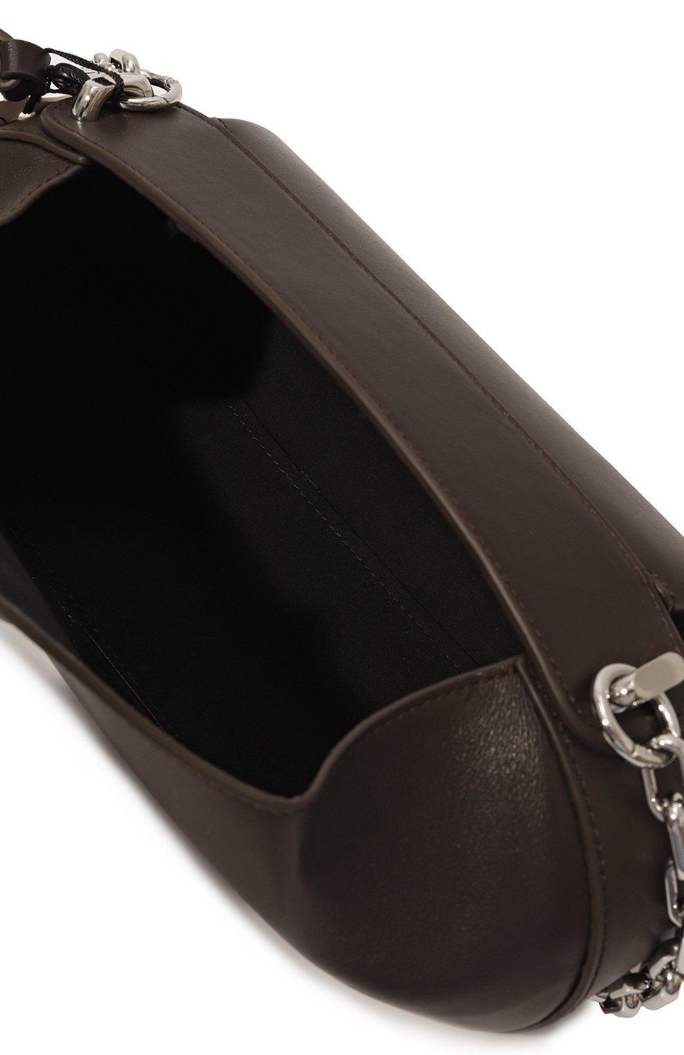 Женская сумка baton YUZEFI темно-коричневого цвета, арт. YUZSS23-HB-BT-L002 | Фото 5 (Сумки-технические: Сумки top-handle; Размер: medium; Материал: Натуральная кожа; Материал сплава: Проставлено; Ремень/цепочка: На ремешке; Драгоценные камни: Проставлено)