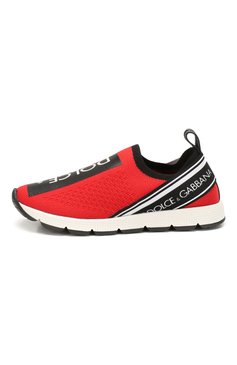 Мужского кроссовки DOLCE & GABBANA красного цвета, арт. D10723/AH677/29-36 | Фото 2 (Региональные ограничения белый список (Axapta Mercury): Не проставлено, RU; Стили: Гранж; Нос: Не проставлено)