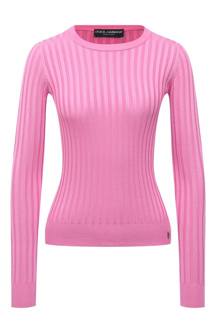 Женский шелковый пуловер DOLCE & GABBANA розового цвета по цене 96450 руб., арт. FX309Z/JASQ8 | Фото 1