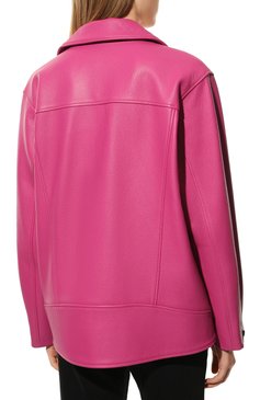 Женская кожаная куртка MASLOV розового цвета, арт. SMW99 | Фото 4 (Кросс-КТ: Куртка; Рукава: Длинные; Стили: Гранж; Материал сплава: Проставлено; Материал внешний: Натуральная кожа; Драгоценные камни: Проставлено; Женское Кросс-КТ: Замша и кожа; Длина (верхняя одежда): Короткие; Материал подклада: Вискоза)