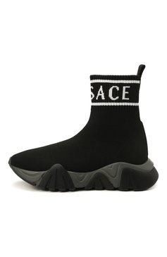 Мужского текстильные кроссовки VERSACE черного цвета, арт. 1000517/1A00459/27-29 | Фото 2 (Стили: Гранж)