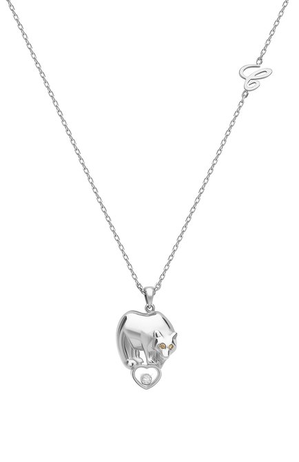Женские кулон CHOPARD бесцветного цвета, арт. 797731-1001 | Фото 1 (Материал сплава: Белое золото; Драгоценные камни: Бриллианты)