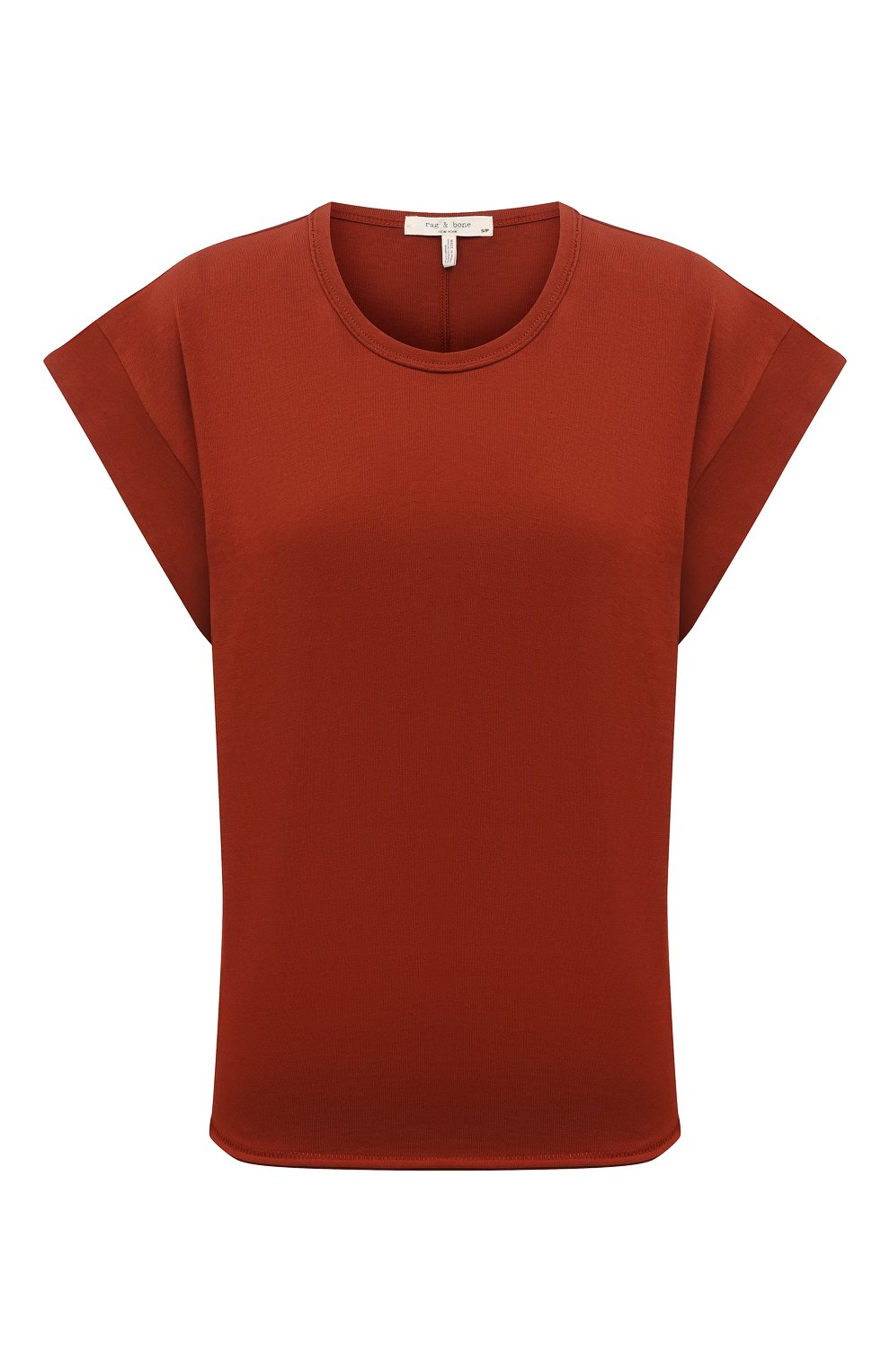 Женская хлопковая футболка RAG&BONE  цвета, арт. WCC21PT025PP25 | Фото 1 (Принт: Без принта; Рукава: Короткие; Длина (для топов): Стандартные; Материал внешний: Хлопок; Женское Кросс-КТ: Футболка-одежда; Стили: Кэжуэл)