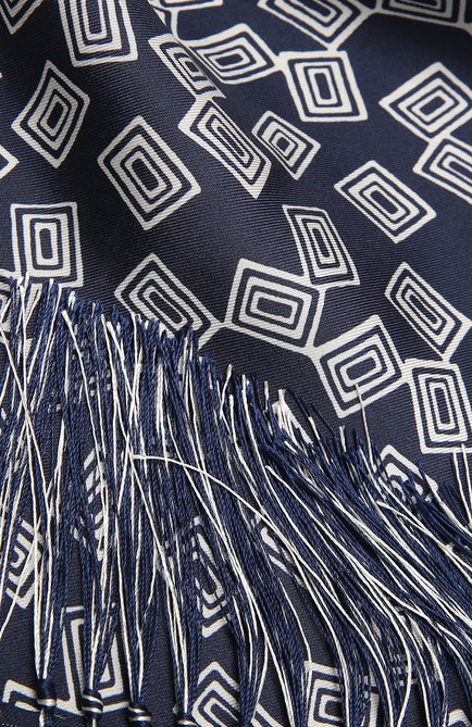 Женский шелковый шарф RALPH LAUREN синего цвета, арт. 434841270 | Фото 2 (Материал: Шелк, Текстиль)