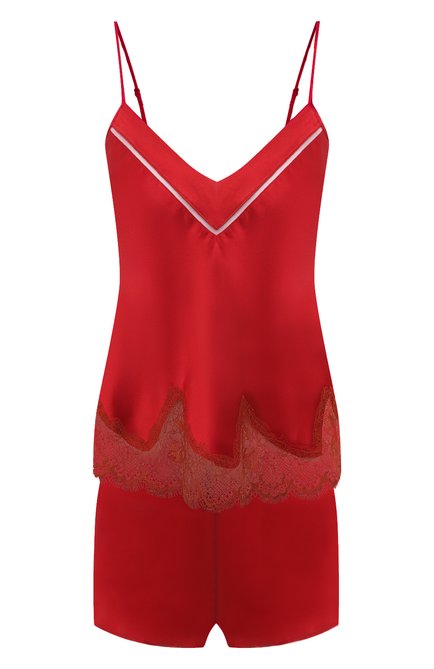 Женская шелковая пижама SIMONE PERELE красного цвета, арт. 17F900-15B640 | Фото 1 (Материал внешний: Шелк; Материал сплава: Проставлено; Нос: Не проставлено)