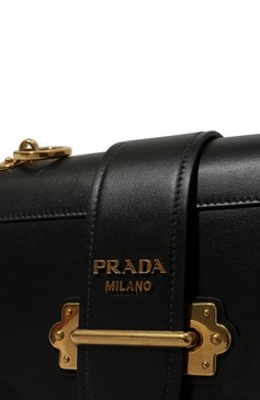 Женская сумка cahier PRADA черного цвета, арт. 1BD045-2AIX-F0002-XCH | Фото 3 (Сумки-технические: Сумки через плечо; Материал: Натуральная кожа; Размер: mini; Ремень/цепочка: На ремешке)