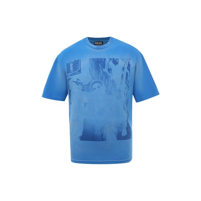 Хлопковая футболка Diesel A08657/0PEAT, цвет синий, размер 50