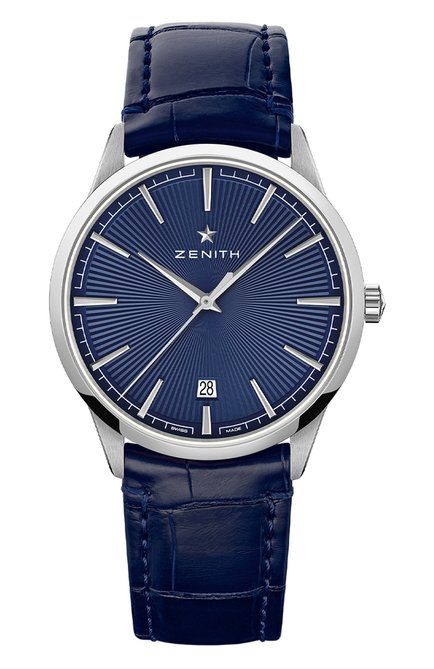 Мужские часы elite classic blue ZENITH бесцветного цвета, арт. 03.3100.670/02.C922 | Фото 1 (Материал корпуса: Сталь; Цвет циферблата: Синий; Механизм: Автомат)