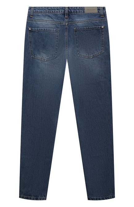 Детские джинсы TRUSSARDI JUNIOR синего цвета, арт. TBP24046JE | Фото 2 (Материал сплава: Проставлено; Нос: Не проставлено; Материал внешний: Хлопок)