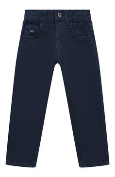 Детские джинсы EMPORIO ARMANI синего цвета, арт. 6R4J75/4N7VZ | Фото 1 (Детали: Однотонный; Материал сплава: Проставлено; Нос: Не проставлено; Материал внешний: Хлопок, Лиоцелл, Растительное волокно)