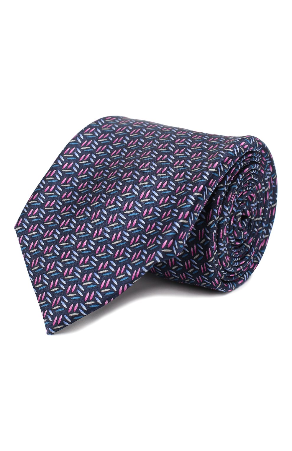 Мужской шелковый галстук ZILLI темно-синего цвета, арт. 50280/TIES | Фото 1 (Принт: С принтом; Материал: Текстиль, Шелк; Статус проверки: Проверена категория)