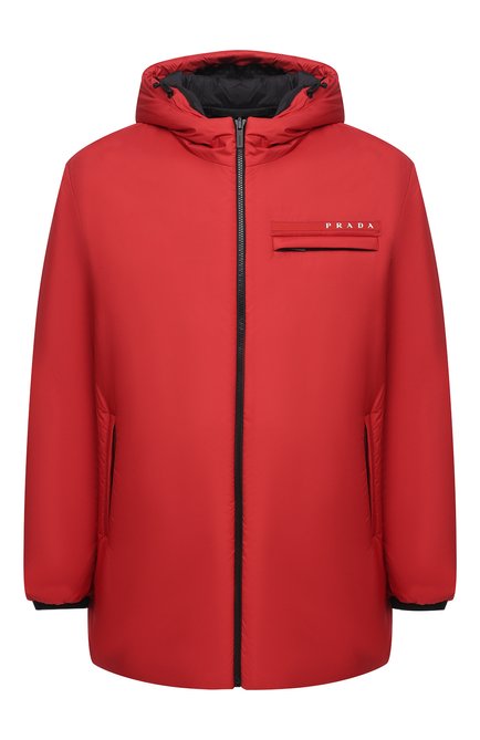 Мужская утепленная куртка PRADA красного цвета по цене 215000 руб., арт. SGB660-1XYW-F0011-202 | Фото 1