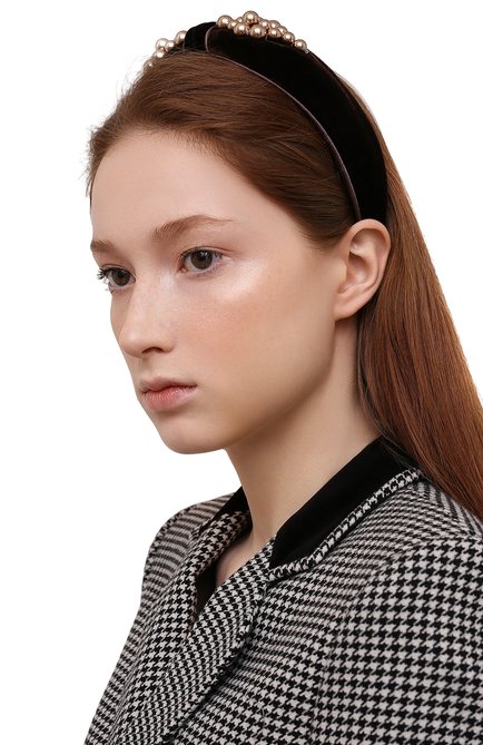 Женский ободок для волос ALEXANDRE DE PARIS коричневого цвета, арт. TBD-15T-A19 H | Фото 2 (Материал: Текстиль)
