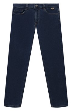 Детские джинсы IL GUFO темно-синего цвета, арт. A23PL388J0039/5A-8A | Фото 1 (Детали: Однотонный; Материал сплава: Проставлено; Нос: Не проставлено; Материал внешний: Хлопок)