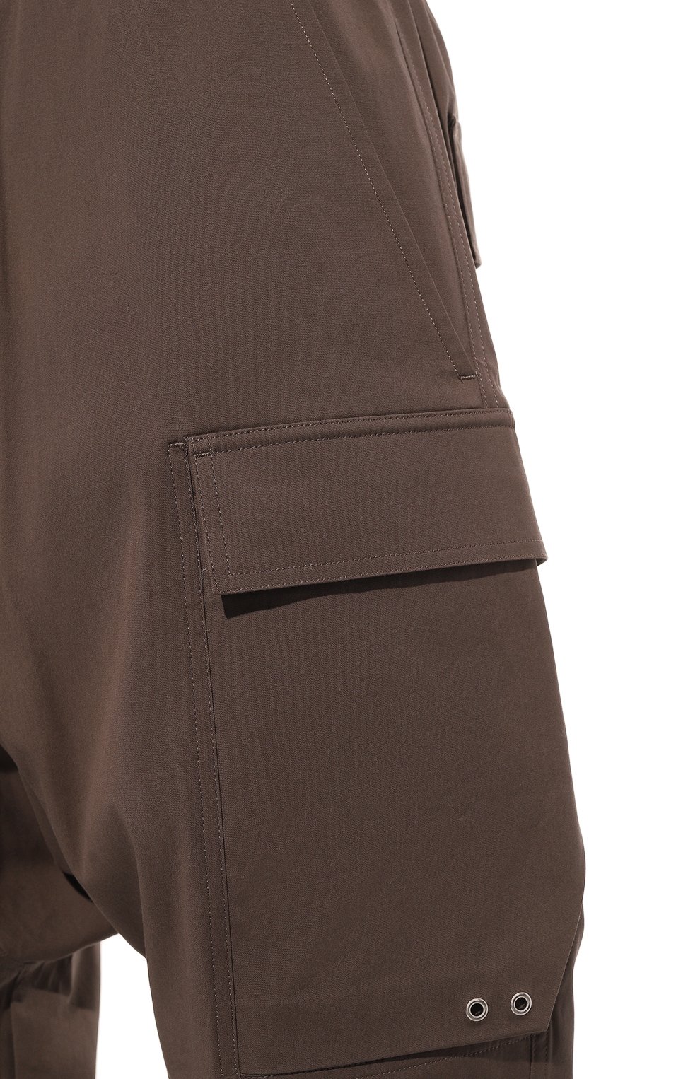 Мужские хлопковые брюки-карго RICK OWENS серого цвета, арт. RU01C4379/TE | Фото 5 (Силуэт М (брюки): Карго; Длина (брюки, джинсы): Стандартные; Случай: Повседневный; Материал сплава: Проставлено; Материал внешний: Хлопок; Драгоценные камни: Проставлено; Стили: Кэжуэл)