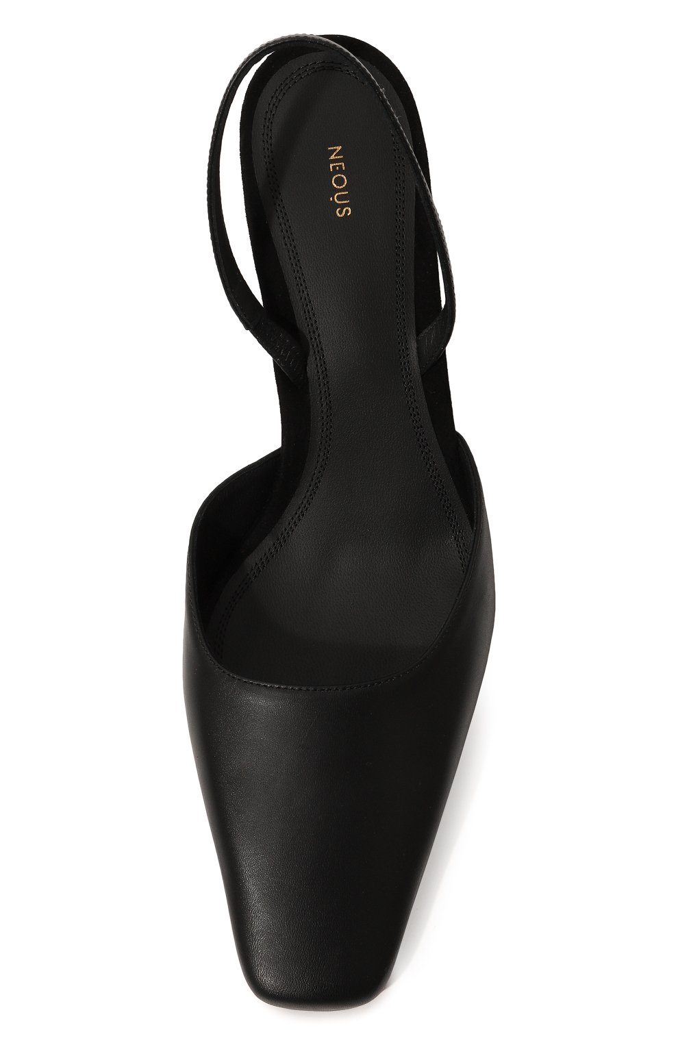 Женские кожаные туфли NEOUS черного цвета, арт. 00185A01 | Фото 6 (Каблук высота: Высокий; Материал внутренний: Натуральная кожа; Материал сплава: Проставлено; Каблук тип: Фигурный; Подошва: Плоская; Драгоце нные камни: Проставлено)