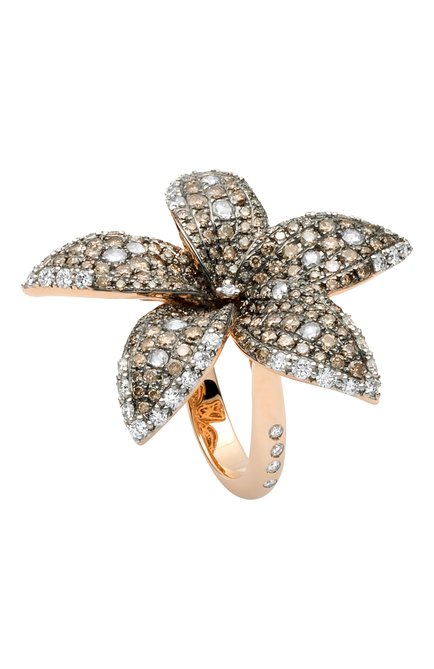 Женские кольцо CASATO бесцветного цвета, арт. MX1154BR/BT-P | Фото 1 (Материал сплава: Розовое золото; Драгоценные камни: Бриллианты)