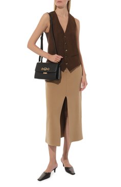 Женская сумка zumi small GUCCI черного цвета, арт. 576388 05J0X | Фото 7 (Сумки-технические: Сумки через плечо; Материал: Натуральная кожа; Материал сплава: Проставлено; Драгоценные камни: Проставлено)